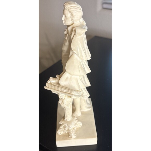 Vintage A. Santini Signed Wolfgang Amadeus MOZART 9" Tall White Resin Figurine - Picture 11 of 16